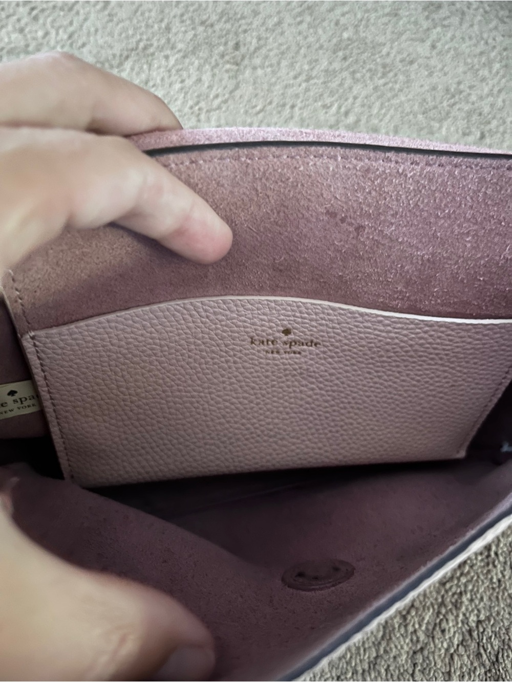 kate spade blush pink pebbled leather bow flap crossbody - Picture 2 of 2